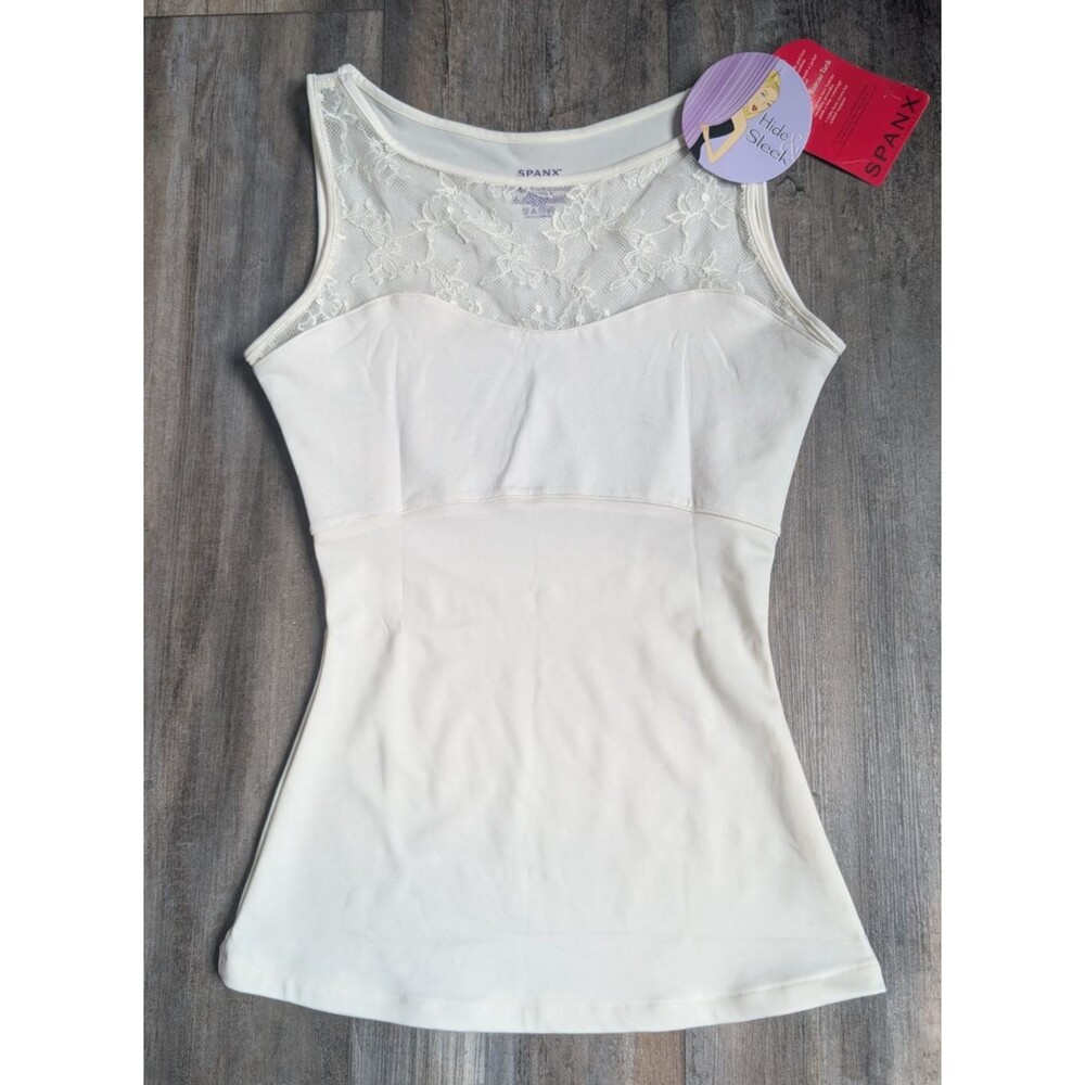 NEW Spanx Women's Small Hide & Sleek Lace Bateau Tank Cami Layering Top NWT
